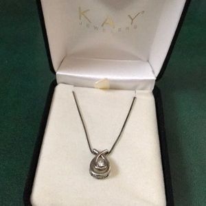 Kay Jewelers Silver Necklace with Diamond Pendant